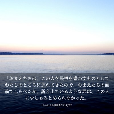 Picture 03 - ルカによる福音書 23:14 JPN - 「おまえたちは、この人を民衆を惑 - Bible Verse Picture