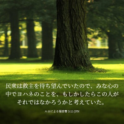Picture 03 - ルカによる福音書 3:15 JPN - 民衆は救主を待ち望んでいたので、 - Bible Verse Picture