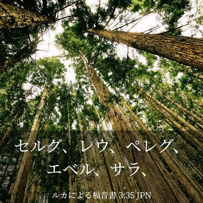 Picture 03 - ルカによる福音書 3:35 JPN - セルグ、レウ、ペレグ、エベル、サ - Bible Verse Picture