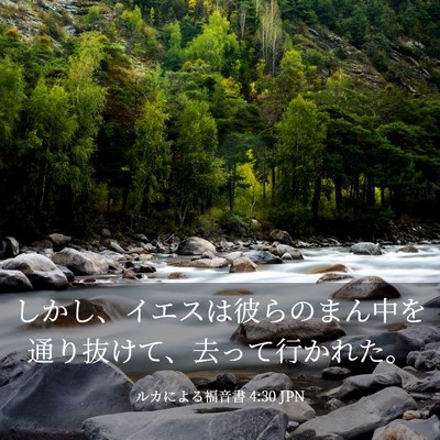 Picture 03 - ルカによる福音書 4:30 JPN - しかし、イエスは彼らのまん中を通 - Bible Verse Picture