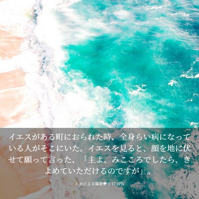 Picture 03 - ルカによる福音書 5:12 JPN - イエスがある町におられた時、全身 - Bible Verse Picture