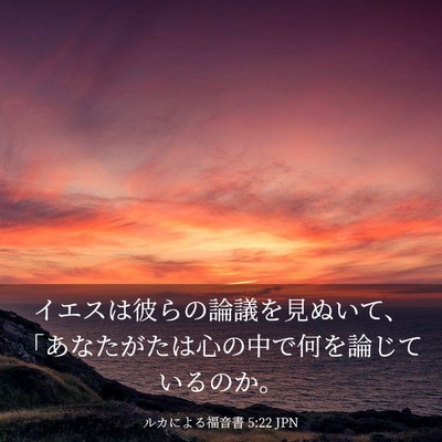 Picture 03 - ルカによる福音書 5:22 JPN - イエスは彼らの論議を見ぬいて、「 - Bible Verse Picture