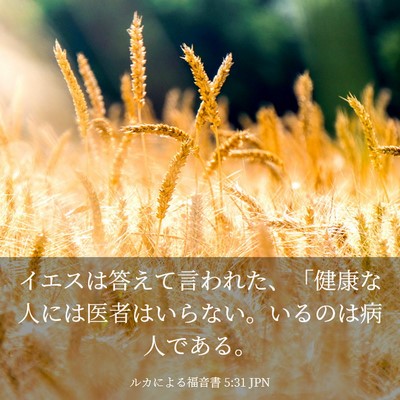 Picture 03 - ルカによる福音書 5:31 JPN - イエスは答えて言われた、「健康な - Bible Verse Picture