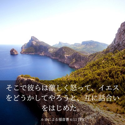 Picture 03 - ルカによる福音書 6:11 JPN - そこで彼らは激しく怒って、イエス - Bible Verse Picture