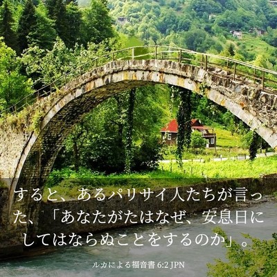 Picture 03 - ルカによる福音書 6:2 JPN - すると、あるパリサイ人たちが言っ - Bible Verse Picture