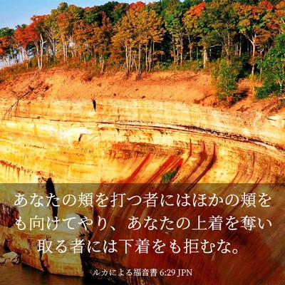 Picture 03 - ルカによる福音書 6:29 JPN - あなたの頬を打つ者にはほかの頬を - Bible Verse Picture