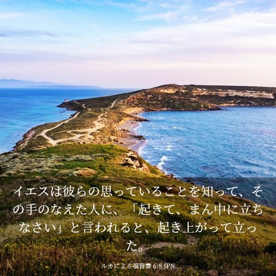 Picture 03 - ルカによる福音書 6:8 JPN - イエスは彼らの思っていることを知 - Bible Verse Picture