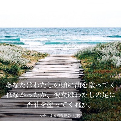 Picture 03 - ルカによる福音書 7:46 JPN - あなたはわたしの頭に油を塗ってく - Bible Verse Picture