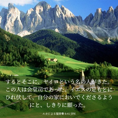 Picture 03 - ルカによる福音書 8:41 JPN - するとそこに、ヤイロという名の人 - Bible Verse Picture