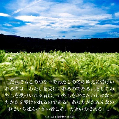 Picture 03 - ルカによる福音書 9:48 JPN - 「だれでもこの幼な子をわたしの名 - Bible Verse Picture