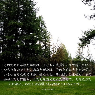 Picture 03 - ルツ記 1:13 JPN - そのためにあなたがたは、子どもの - Bible Verse Picture