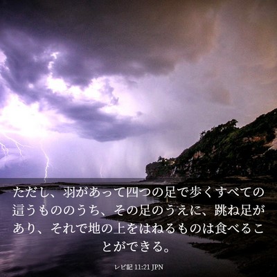 Picture 03 - レビ記 11:21 JPN - ただし、羽があって四つの足で歩く - Bible Verse Picture