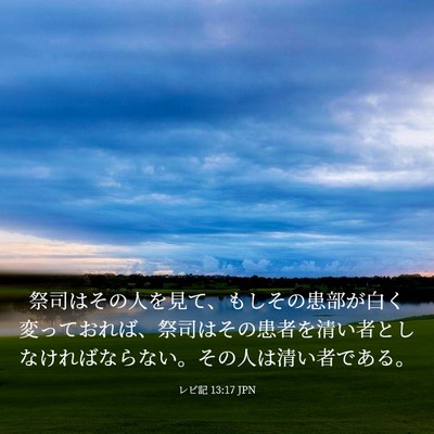 Picture 03 - レビ記 13:17 JPN - 祭司はその人を見て、もしその患部 - Bible Verse Picture