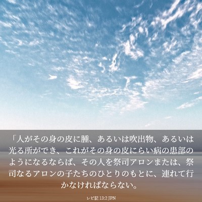 Picture 03 - レビ記 13:2 JPN - 「人がその身の皮に腫、あるいは吹 - Bible Verse Picture