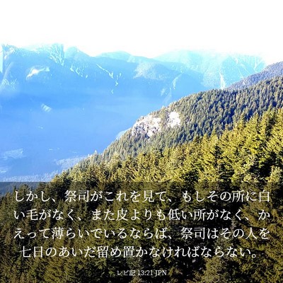 Picture 03 - レビ記 13:21 JPN - しかし、祭司がこれを見て、もしそ - Bible Verse Picture