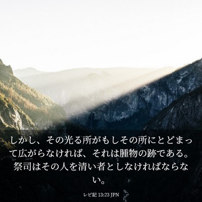 Picture 03 - レビ記 13:23 JPN - しかし、その光る所がもしその所に - Bible Verse Picture