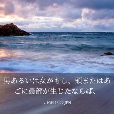 Picture 03 - レビ記 13:29 JPN - 男あるいは女がもし、頭またはあご - Bible Verse Picture