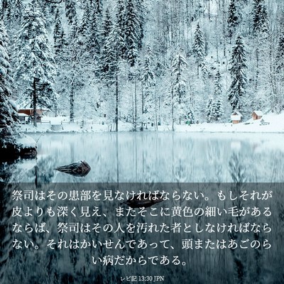 Picture 03 - レビ記 13:30 JPN - 祭司はその患部を見なければならな - Bible Verse Picture