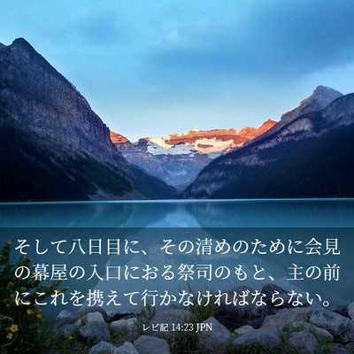Picture 03 - レビ記 14:23 JPN - そして八日目に、その清めのために - Bible Verse Picture