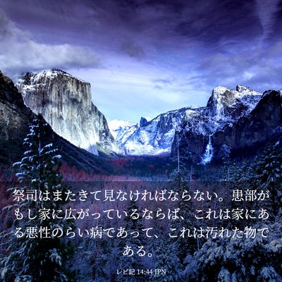 Picture 03 - レビ記 14:44 JPN - 祭司はまたきて見なければならない - Bible Verse Picture
