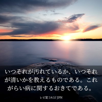 Picture 03 - レビ記 14:57 JPN - いつそれが汚れているか、いつそれ - Bible Verse Picture