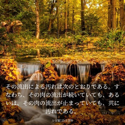 Picture 03 - レビ記 15:3 JPN - その流出による汚れは次のとおりで - Bible Verse Picture