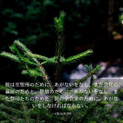Picture 03 - レビ記 16:33 JPN - 彼は至聖所のために、あがないをな - Bible Verse Picture