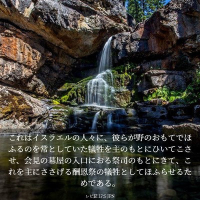 Picture 03 - レビ記 17:5 JPN - これはイスラエルの人々に、彼らが - Bible Verse Picture