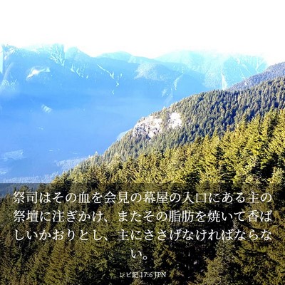 Picture 03 - レビ記 17:6 JPN - 祭司はその血を会見の幕屋の入口に - Bible Verse Picture