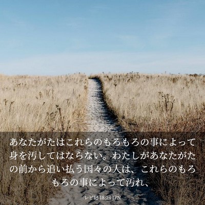 Picture 03 - レビ記 18:24 JPN - あなたがたはこれらのもろもろの事 - Bible Verse Picture