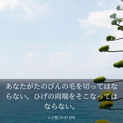 Picture 03 - レビ記 19:27 JPN - あなたがたのびんの毛を切ってはな - Bible Verse Picture