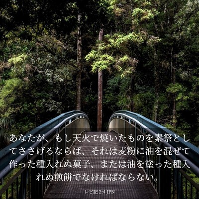 Picture 03 - レビ記 2:4 JPN - あなたが、もし天火で焼いたものを - Bible Verse Picture