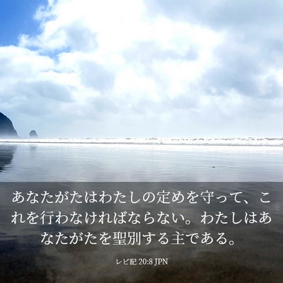 Picture 03 - レビ記 20:8 JPN - あなたがたはわたしの定めを守って - Bible Verse Picture