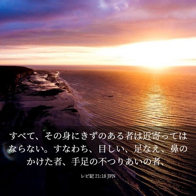 Picture 03 - レビ記 21:18 JPN - すべて、その身にきずのある者は近 - Bible Verse Picture