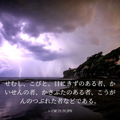 Picture 03 - レビ記 21:20 JPN - せむし、こびと、目にきずのある者 - Bible Verse Picture