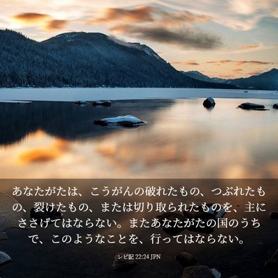Picture 03 - レビ記 22:24 JPN - あなたがたは、こうがんの破れたも - Bible Verse Picture