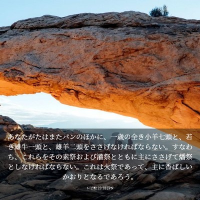 Picture 03 - レビ記 23:18 JPN - あなたがたはまたパンのほかに、一 - Bible Verse Picture