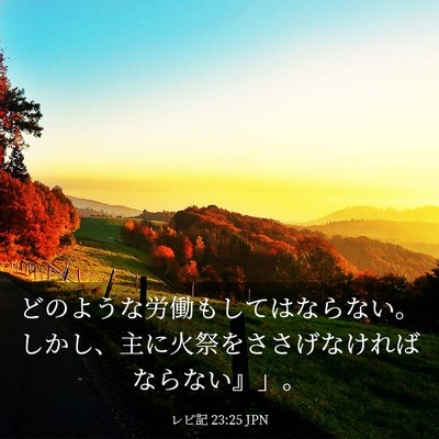 Picture 03 - レビ記 23:25 JPN - どのような労働もしてはならない。 - Bible Verse Picture