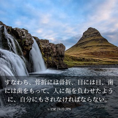Picture 03 - レビ記 24:20 JPN - すなわち、骨折には骨折、目には目 - Bible Verse Picture