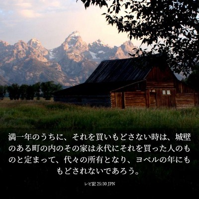 Picture 03 - レビ記 25:30 JPN - 満一年のうちに、それを買いもどさ - Bible Verse Picture