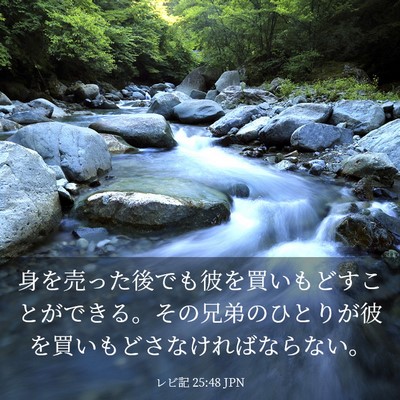 Picture 03 - レビ記 25:48 JPN - 身を売った後でも彼を買いもどすこ - Bible Verse Picture