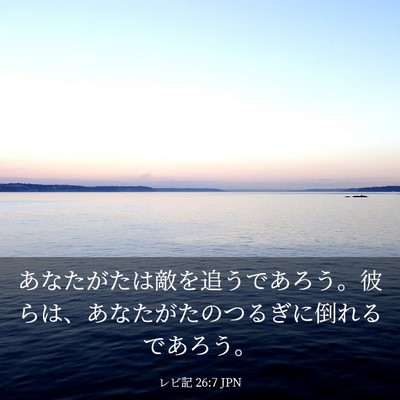 Picture 03 - レビ記 26:7 JPN - あなたがたは敵を追うであろう。彼 - Bible Verse Picture