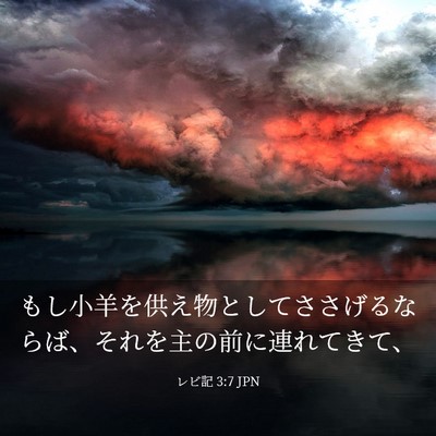 Picture 03 - レビ記 3:7 JPN - もし小羊を供え物としてささげるな - Bible Verse Picture