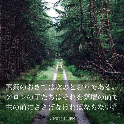 Picture 03 - レビ記 6:14 JPN - 素祭のおきては次のとおりである。 - Bible Verse Picture
