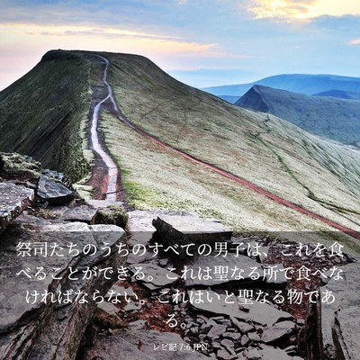 Picture 03 - レビ記 7:6 JPN - 祭司たちのうちのすべての男子は、 - Bible Verse Picture