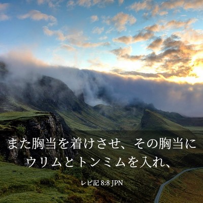 Picture 03 - レビ記 8:8 JPN - また胸当を着けさせ、その胸当にウ - Bible Verse Picture