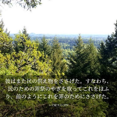 Picture 03 - レビ記 9:15 JPN - 彼はまた民の供え物をささげた。す - Bible Verse Picture