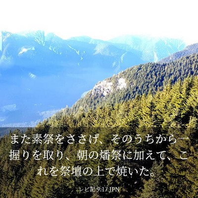 Picture 03 - レビ記 9:17 JPN - また素祭をささげ、そのうちから一 - Bible Verse Picture