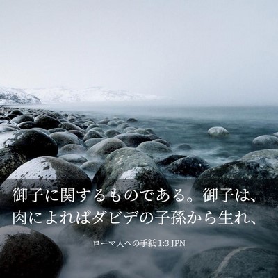 Picture 03 - ローマ人への手紙 1:3 JPN - 御子に関するものである。御子は、 - Bible Verse Picture