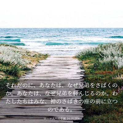 Picture 03 - ローマ人への手紙 14:10 JPN - それだのに、あなたは、なぜ兄弟を - Bible Verse Picture
